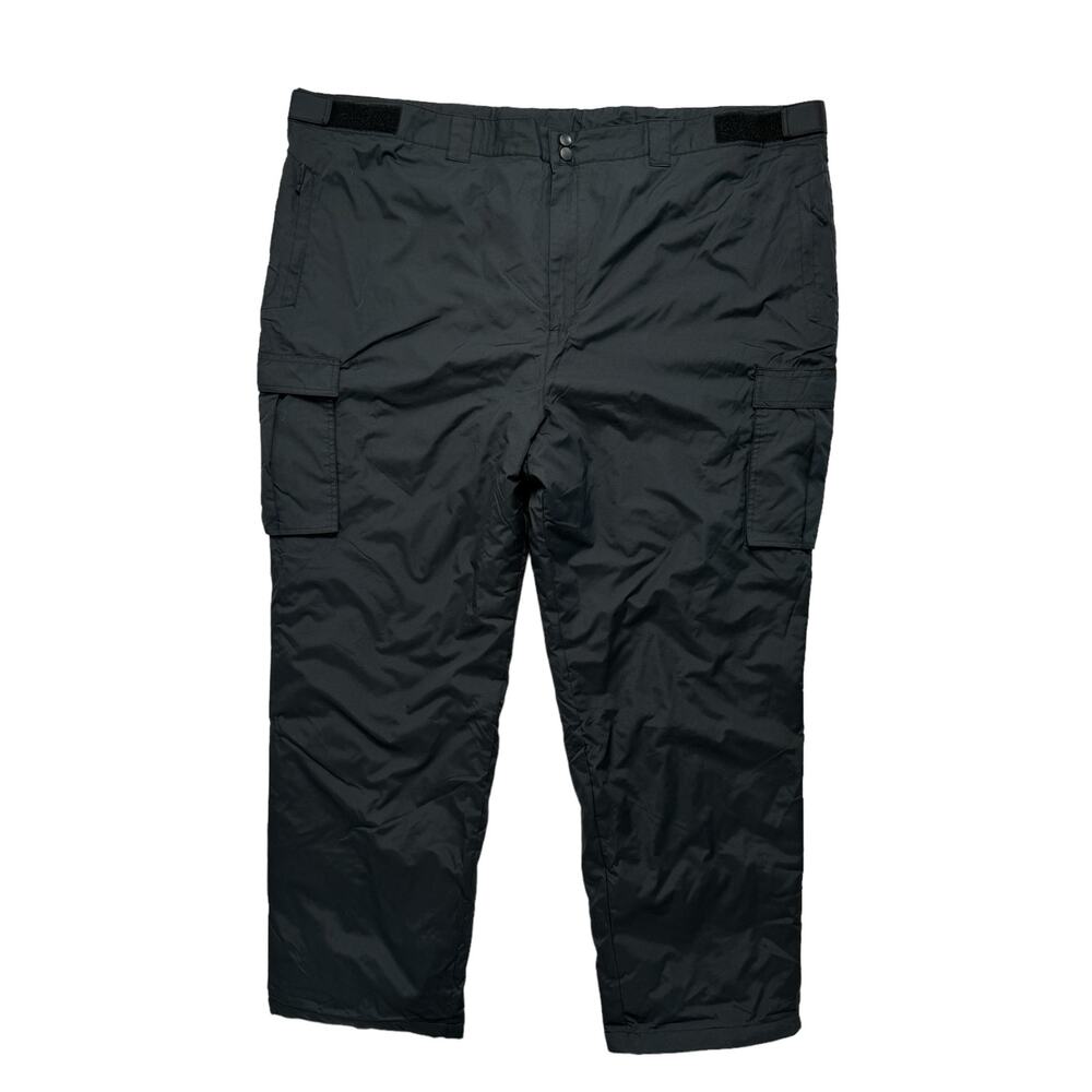 KING SIZE Black Cargo Snow Ski Pants Size 4XL Tall Mens Adjustable Waist